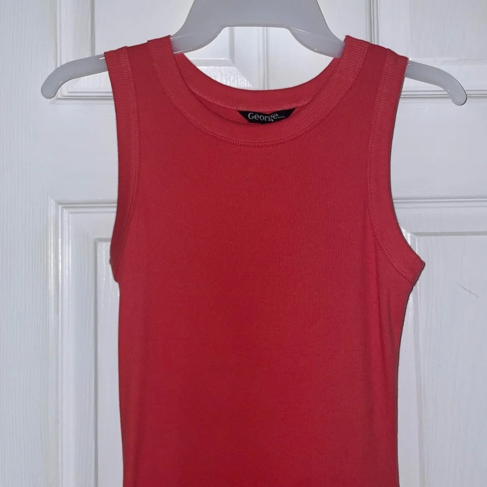 Orange Rib Tank Dress - Picture 2 of 3